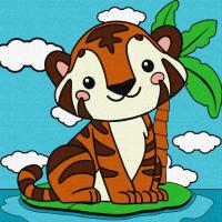 Набір для розпису по номерах ЖАБА З ПІАНІНО 25Х25 Ідейка KHO9068