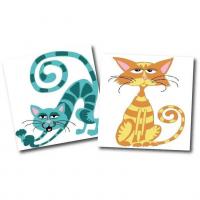 Картини за номерами (набір 2 шт) Кумедні котики 15х15 см Art Story ASK1006