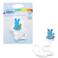 Ланцюжок для пустушки Зайчик, блакитний Lindo Pk 015