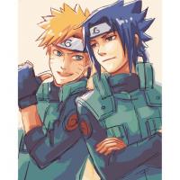 Картина по номерах Аніме. Наруто і Саске 40х50 см Ідейка 10225-AC