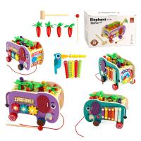 Каталка логічна, дерев’яна (ксилофон, шестерні, пальчикові гра, годинник, стукавка, в коробці) Wtoys C68265