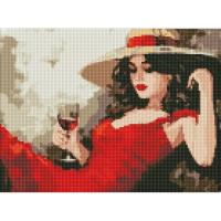Алмазна мозаїка Дівчина в капелюсі 30х40 см Ідейка AMO7891