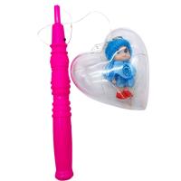 Світяшка Сердце з лялькою-брелоком (БЛАКИТНА) на паличці MIC PR1369