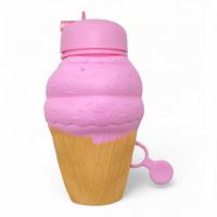 Поїлка-непроливайка (пляшка) силіконова Морозиво, 500 мл, рожева MIC ck48-10