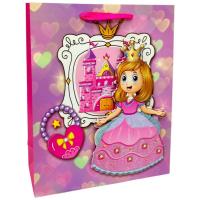 Пакет подарунковий, 32х26х10,5 см (ПРИНЦЕСА) мікс видів MIC C69656