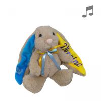 Мʼяка іграшка Зайка Патріот, музичний, 30 см (бежевий) Копиця 00043-4000