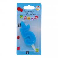 Свічка-цифра (блакитна) 5, висота - 7 см MIC 7374-3ВЛК5