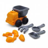 Пісочний набір - Машинка самоскид, лопатка, граблі, сито, 4 формочки MIC 913-327