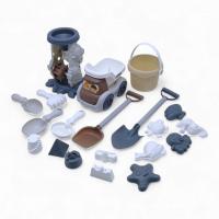 Пісочний набір 20 елементів - машинка самоскид, млин, лопатки, граблі, сито, відро, 11 формочок MIC W218-46M