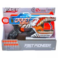 Іграшковий пістолет мех. з барабаном та мʼяк. набоями (12 шт.) (Божевільні Ікла) (28 х 17,4см) MIC BH133