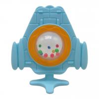 Прорізувач-брязкальце силіконовий Ракета, у контейнері (блакитний) Lindo DK 07