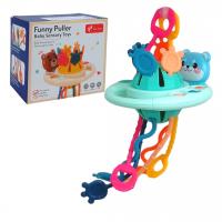 Брязкальце “Ведмежа” гумові шнурочки, пальчикова гра, Pop It (блакитний) YaLi Toys 2866