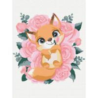 Картина за номерами "Лисичка в квітах" KBS0001, 30x40 см