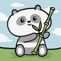 Картина за номерами (для дітей) Мила панда 18х18 см Ідейка KHO6222