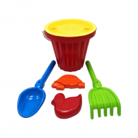 Пісочний набір "Великий" Mtoys S0004 лопатка, граблі та дві пасочки Червоний