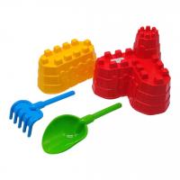 Пісочний набір - формочки Фортеця, лопатка, граблі, мікс Marioinex 901533