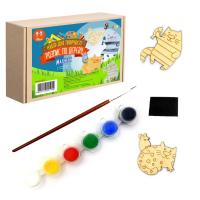 Набір для розпису по дереву Магніти: Веселі коти Умняшка РД-011