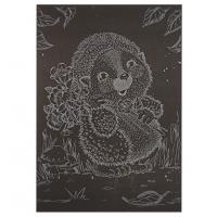 Гравюра А5 "Їжачок із квітами" ГрА5с-15 економ-варіант у пакеті 21 х 14,8 см