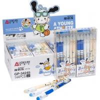 Ручка гелева пиши-стирай Спортивна собака синя (набір 12 шт) MIC 34245