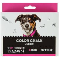 Крейда кольорова Jumbo, 6 кол. Kite Dogs Kite K22-073