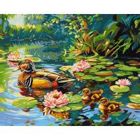 Картина за номерами Качине сімейство 40х50 см Ідейка KHO6656