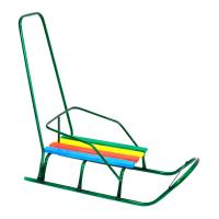 Сани Класік круглі полозья, з ручкою (зелені) MIC 22632