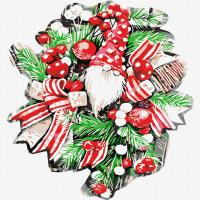 Картина за номерами Різдвяний вінок  Ідейка KHO5071