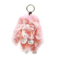 Хутряний брелок Зайчик, 15 см, рожевий MIC BR1063