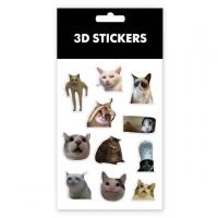 Набір 3D стікерів Сats mood mems (6 стікерів) Tattooshka SB-56