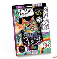 Набір креативної творчості Оксамитова розфарбування фломастерами VELVET Dankotoys VLV-01-10