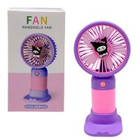 Вентилятор Sanrio Kuromi / Куромі, Аніме / Anime акумулятор: 14.2V, USB, легкий корпус, низький шум, підставка, в коробці (Фіолетовий) MIC 202-3