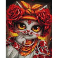 Алмазна мозаїка "Кішка Троянда" ©Маріанна Пащук DBS1084, 40x50 см