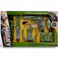 Набір зі зброєю Військовий - пістолет, ніж, бінокль, граната, рація, навушники, свисток MIC 2086A-7/2086B-9