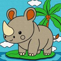 Картина за номерами "Носоріг" KHO9072, 25х25 см