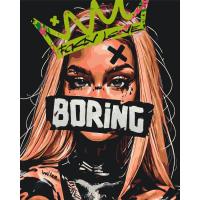 Картина по номерах з фарбами металік Сумна дівчина 40x50 см Origami LW3312