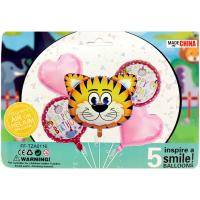 Набір кульок фольгованих Тигрик, 5 шт Шартэ TZA-0116