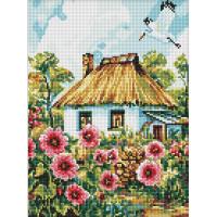 Алмазна мозаїка "Мальви біля хати" ©art_selena_ua AMO8266, 30х40 см