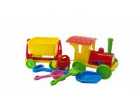 Поїзд-конструктор з пісочним набором (червоний) Doloni 013222/3