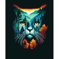 Картина за номерами Лісовий кіт 40х50 см Riviera Blanca RB-1098