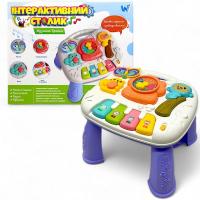 Інтерактивний столик Музична грайка (укр), блакитний Wtoys W-05133