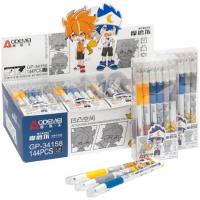 Ручка гелева пиши-стирай Аніме. Світ Аоту. Кіт-демон Лей × людина Ань синя (набір 12 шт) MIC 34158