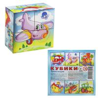 Кубики Транспорт, 4 кубика Київська фабрика іграшок 80919