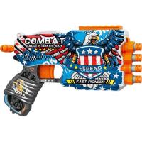 Пістолет іграшковий Бойовий орел, механічний, чотириствольний з мʼякими набоями, 23 см Fast Pioneer BH140