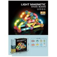 Магнітний конструктор Light Magnetic Sticks blocks, що світиться, 52 дет MIC 8906
