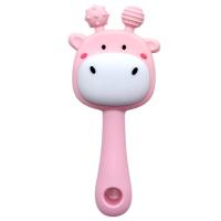 Силіконовий прорізувач-брязкальце Жираф (РОЖЕВИЙ) Mega Zayka №0428