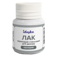 Лак акриловий глянсовий для декору (прозорий), 20 мл Ідейка AL002