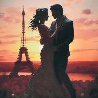 Алмазна мозаїка Вечірня магія Парижу 30х30 см Strateg HEE16314