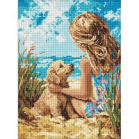 Алмазна мозаїка Радісний песик 30х40 см Ідейка AMO8158