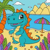 Картина за номерами Грайливий динозавр Ідейка KHO6103