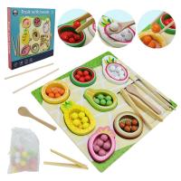 Іграшка деревʼяна Сортер: Фрукти, кольорові намистини MWDH C15026